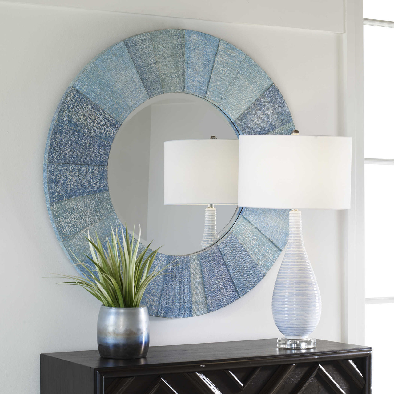 Sea Isle Mirror and Clariot Table Lamp